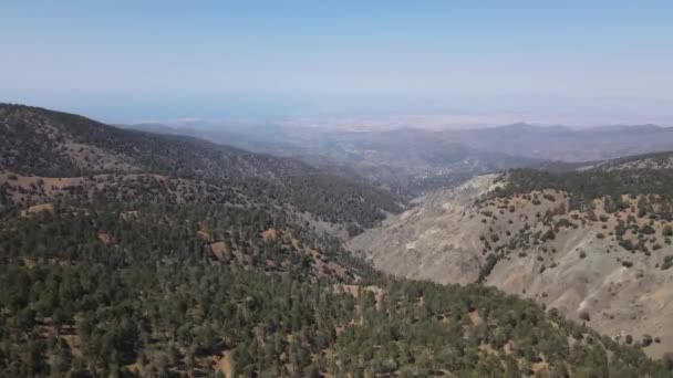 Chipre Belas Vistas Montanha Montanhas Troodos Vista Verão — Vídeo de Stock