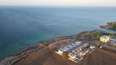 Protaras. Evening coast of Cyprus. Resort town in eastern Cyprus. Mediterranean Sea.