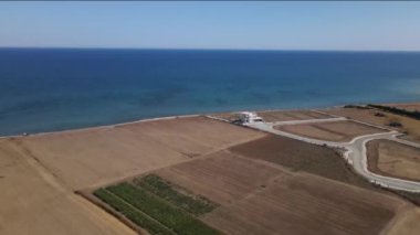 Cyprus beach at daytime. Mediterranean Sea. Beautiful views of the coast.