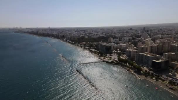 Embankment Limassol Cyprus Modern Architecture Old Town Skyscrapers — Stok video