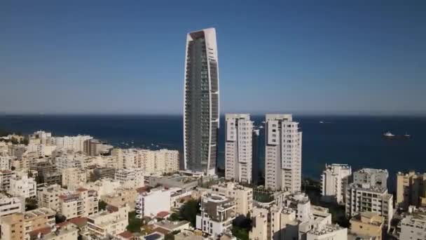 Embankment Limassol Cyprus Modern Architecture Old Town Skyscrapers — Stock video