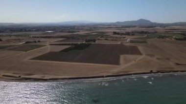 Cyprus beach at daytime. Mediterranean Sea. Beautiful views of the coast.