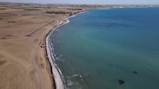 Cyprus Beach Daytime Mediterranean Sea Beautiful Views Coast — Vídeos de Stock
