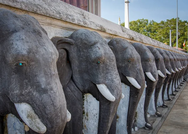 Ruwanwelisaya Stupa 'da bir sıra oyulmuş fil. 