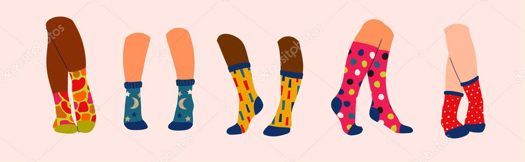 Womens foot in socks — Stock Illustration Womens foot in socks — Stock Vector