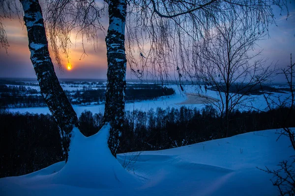 Русское Зимнее Солнечное Утро — стоковое фото