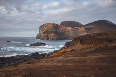 Capelinhos volkanı, Azores, Portekiz, Avrupa 'daki Faial Adası..