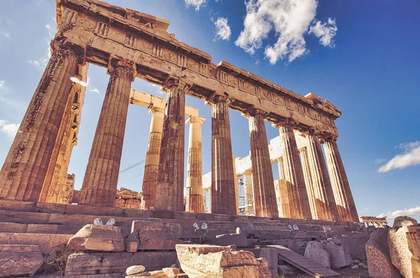 Парфенон Храм Афинском Акрополе Греции Посвященный Богине Афине — стоковое фото