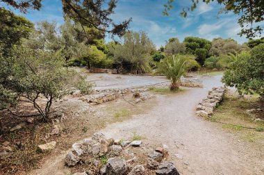 Yunanistan 'ın başkenti Atina' daki Akropolis yakınlarındaki Zeus tapınağı harabeleri