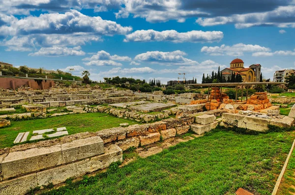 O antigo cemitério de Atenas em Kerameikos Grécia — Fotografia de Stock