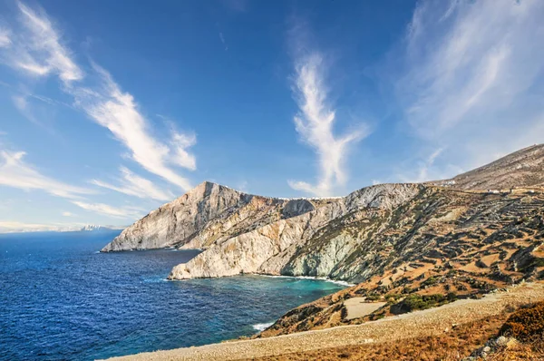 Piękne Krajobrazy Wyspy Folegandros Grecji Kompleks Cyklad — Zdjęcie stockowe