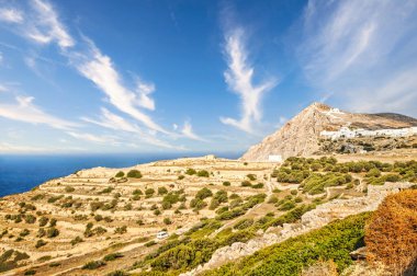 Yunanistan 'daki Folegandros adasının güzel manzarası, Kiklad Kompleksi