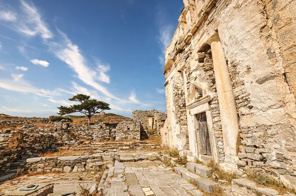 Ancien Bâtiment Pierre Dans Région Episkopi Île Sikinos Cyclades Grèce — Photo
