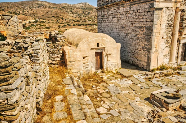 Старое Каменное Здание Районе Фефели Острове Синос Киклад Греция — стоковое фото