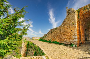 Palamidi castle Hill Nafplio şehir Yunanistan üzerinde...