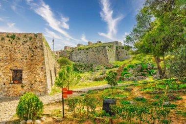 Palamidi castle Hill Nafplio şehir Yunanistan üzerinde...