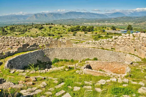 Archeologické Naleziště Mykény Peloponéském Řecku — Stock fotografie