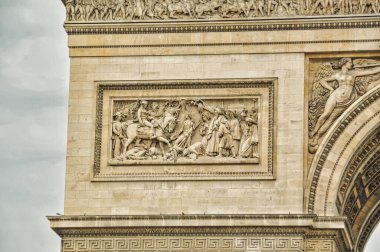 Arc de triomphe etoile, Paris 'in Fransa' daki ünlü anıtı, tarihi cazibe