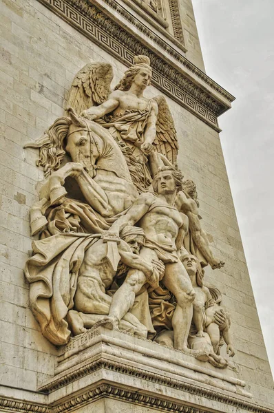 Arc Diomphe Etoile Híres Francia Emlékmű Történelmi Attrakció — Stock Fotó