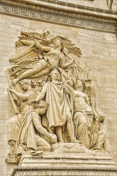 Arc Diomphe Etoile Híres Francia Emlékmű Történelmi Attrakció — Stock Fotó