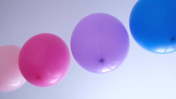 Rainbow balloons decorations for birthday party. Pride word. LGBT rights and gender equality — Stock Video