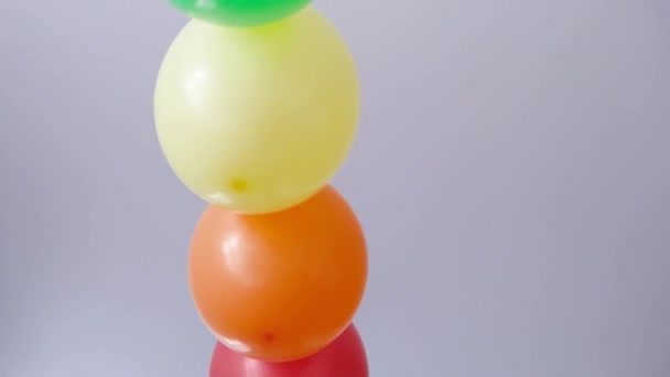 Rainbow balloons decorations for birthday party. Pride word. LGBT rights and gender equality — Vídeo de Stock