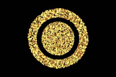 Daire şeklinde altın parıldıyor. Parlak folyo 