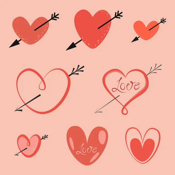 Coeur Stylisé Symbole Amour Nuances Pastel — Image vectorielle