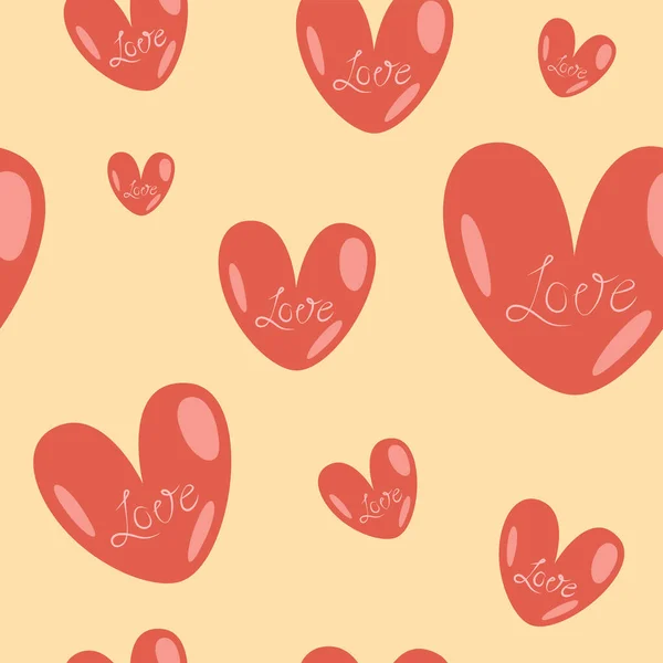 Endless Background Stylized Hearts — Stock Vector