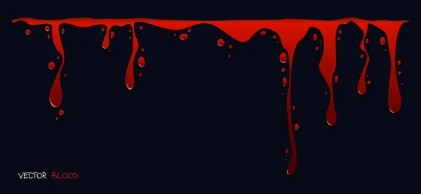 赤い液体の流れ ベクトル 黒の背景 — ストックベクタ
