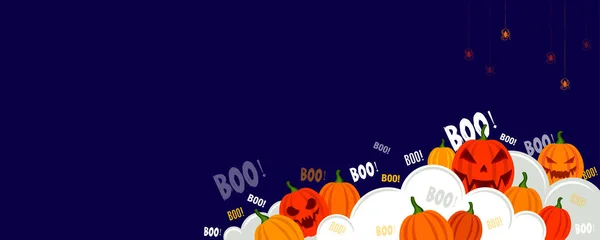 Labu Halloween Banner Untuk Teks - Stok Vektor