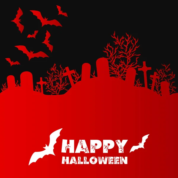 Invito Halloween Cimitero Stilizzato Topi Volanti Festa — Vettoriale Stock