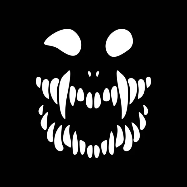 Het Skelet Van Het Monster Toothy Monster Halloween Scherpe Tanden — Stockvector