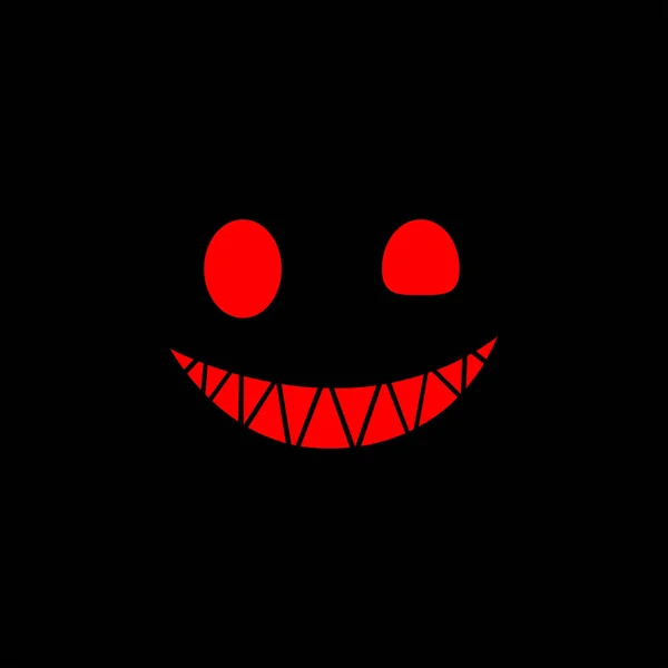 Gebissenes Lächelndes Monster Rote Flachabbildung — Stockvektor