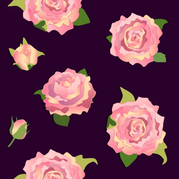 Pfingstrosen Endloser Hintergrund Florale Tapete Rosen — Stockvektor