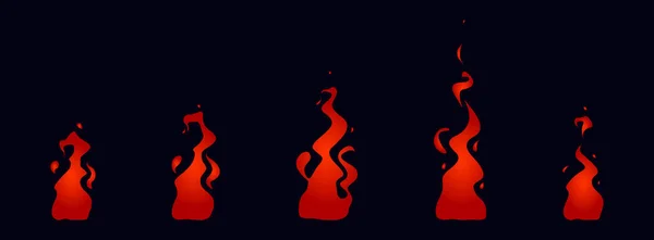 Sprites Animación Fuego Animación Para Juegos Dibujos Animados Vector — Archivo Imágenes Vectoriales