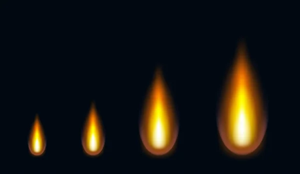 Feueranimation Spritet Komet Oder Kerzenflamme Animation Für Spiel Oder Zeichentrick — Stockvektor