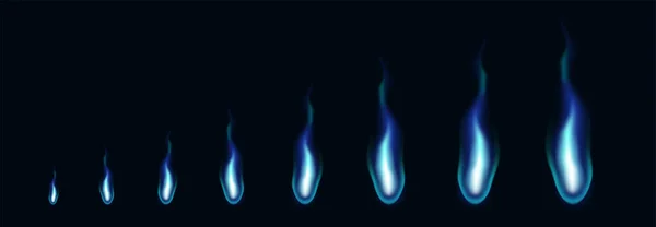 Sprites Animación Fuego Azul Animación Para Juego Caricatura Ilustración Vectorial — Archivo Imágenes Vectoriales