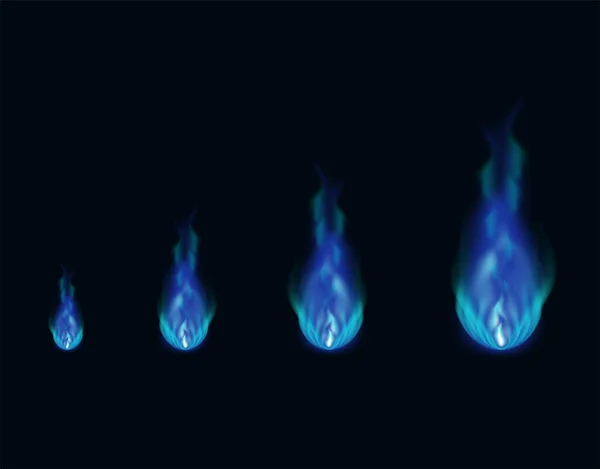 Modrý Oheň Oživuje Skřítky Animace Pro Hru Nebo Kreslený Film — Stockový vektor