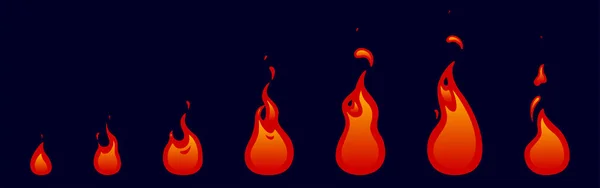 Feueranimation Spritet Animation Für Spiel Oder Zeichentrick Vektorillustration — Stockvektor