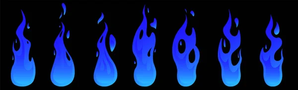 Llama Azul Sprites Animación Fuego — Archivo Imágenes Vectoriales