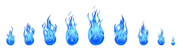 Blaue Flamme Feueranimation — Stockvektor