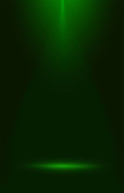 Yeşil dikey arka plan. Tepeden tırnağa yayılmış ışık ve parlama