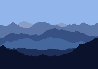 Gri-mavi dağların vektör görüntüsü