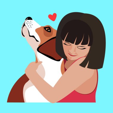 Kız yavruyu kucaklıyor. Arkadaşlık ve şefkat