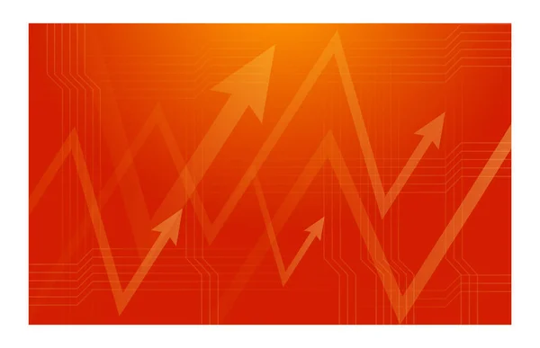 Fundo Vermelho Com Setas Banner Mostrando Crescimento Desenvolvimento Antecedentes Para — Vetor de Stock