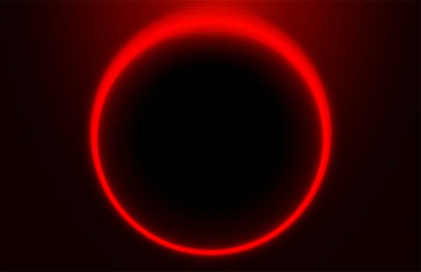赤い日食 暗い背景に円を描く — ストックベクタ