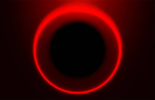 Červené Zatmění Zářící Kruh Tmavém Pozadí — Stockový vektor