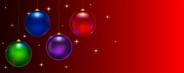 Banner Ano Novo Com Decorações Natal Bolas Natal Espaço Livre — Vetor de Stock