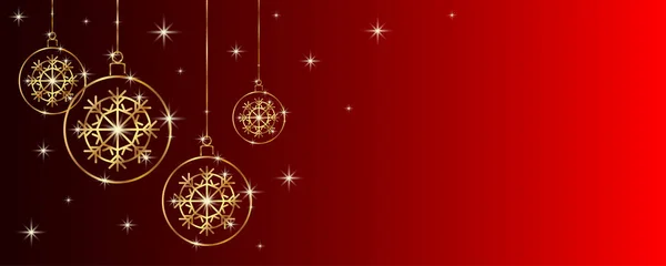 Bolas Natal Douradas Estilizadas Banner Natal — Vetor de Stock